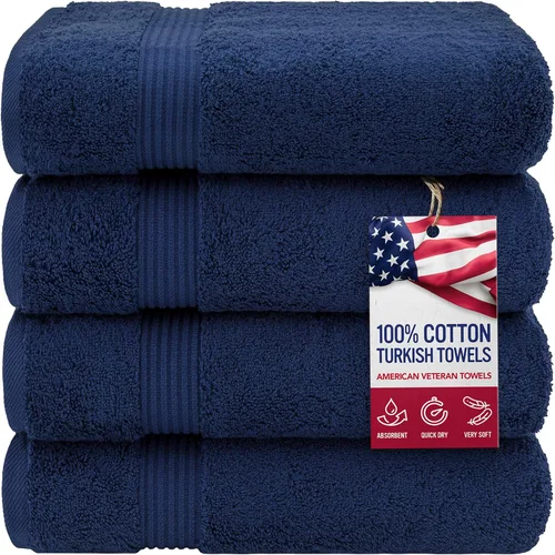 Vista 54 de Juego de toallas American Veteran Towel, de lujo, 6 piezas de algodón 100 % turco para máxima suavidad y absorción, para hotel y spa