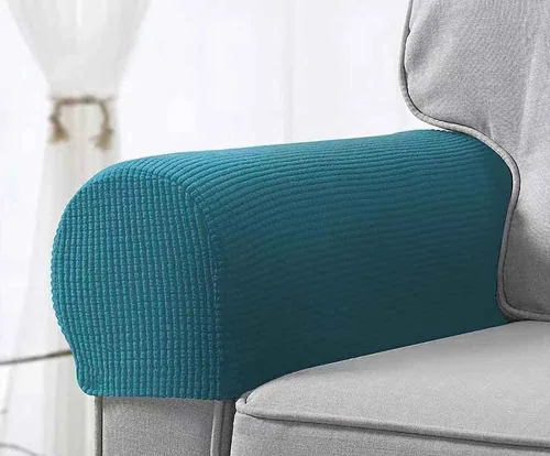 Vista 7 de Fundas elásticas para reposabrazos para sillas y sofás, fundas para reposabrazos de sofá de elastano jacquard, protector de muebles antideslizante