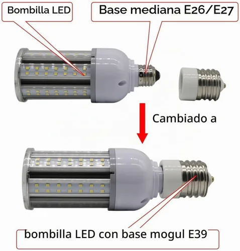 Vista 4 de Adaptador reductor foco de luz Mogul (E39) a mediano (E26) de porcelana, Blanco, T70095-1, 250 volts