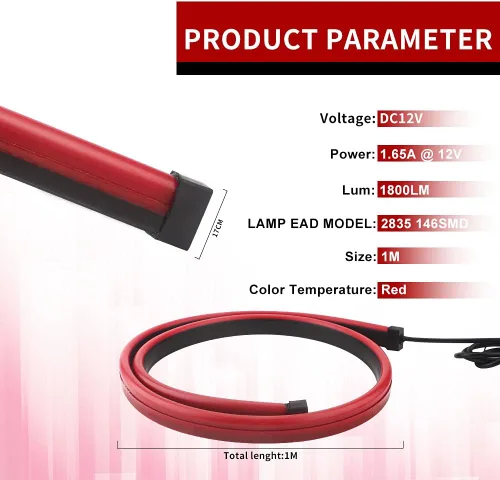 Vista 7 de Keiurot Tira de luz LED de tercera luz de freno con señal de giro secuencial, luz de advertencia de doble flash, lámpara de luz de freno flexible