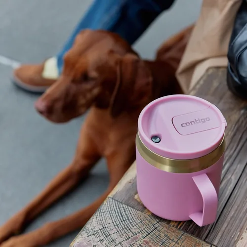 Vista 6 de Contigo SnapSeal - Botella de agua de acero inoxidable de 14 onzas con aislamiento al vacío con tapa de cierre automático a prueba de fugas