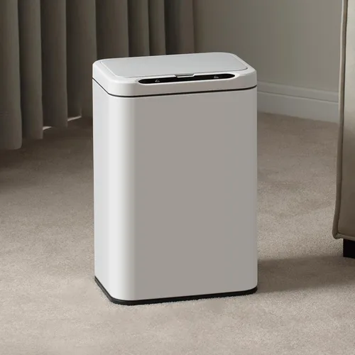 Vista 18 de ELPHECO Basurero de acero inoxidable para oficina, con sensor de movimiento, sin contacto, cubo de basura inteligente automático para cocina, Verde