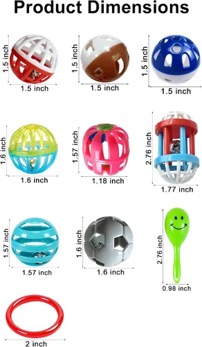 Vista 2 de Paquete de 12 anillos de campanilla de pájaro sonajeros para periquitos cacatúas