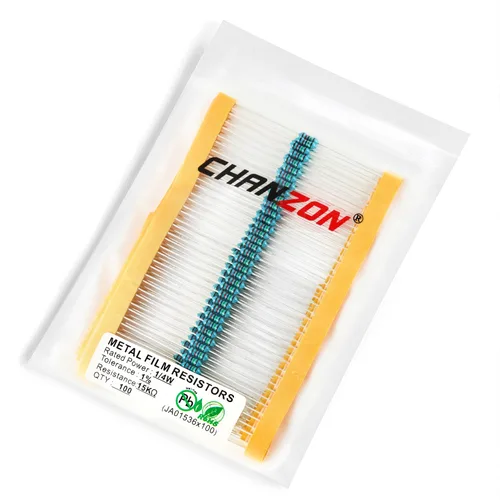 Vista 114 de Chanzon 100 piezas 1 Ω ohm Resistencia 1/4 W (0.25 W) Resistencia fija de película metálica 0.01 ±1% Tolerancia 1R MF Resistencias de agujero