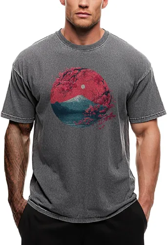Vista 18 de domirica Camisetas gráficas para hombre, 100 % algodón lavado, manga corta, cuello redondo, Y2K, tallas grandes y altas, camisetas de verano 2026