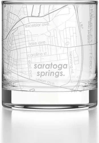 Vista 70 de Well Told Vaso de rocas grabado con mapa de Akron, Ohio, cristalería estilo antiguo (325ml, transparente) Vaso de bourbon grabado, regalos