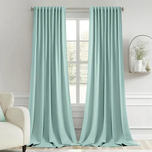 Vista 19 de MIULEE Cortinas opacas con pestaña trasera de 63 pulgadas de largo, juego de 2 paneles para sala de estar, dormitorio, privacidad, bolsillo