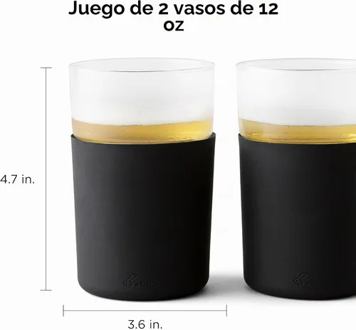 Vista 2 de Rabbit Vasos de cerveza congelables, 2 unidades (paquete de 1), color negro