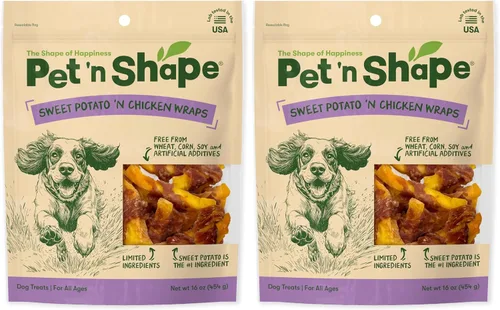 Vista 10 de Pet 'n Shape Sweet Potato Chews – Golosinas naturales de batata envuelta en pollo para perros - 42 onzas