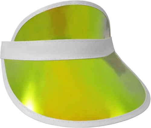Vista 2 de Sombreros iridiscentes de plástico con espejo para sol paquete de 12 color dorado talla única