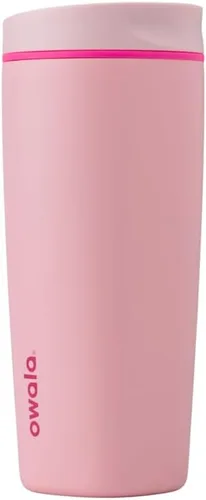 Vista 25 de Owala SmoothSip Slider - Vaso de café aislado de acero inoxidable, reutilizable, taza de café helado, taza de viaje para café caliente, sin BPA, 12