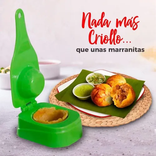 Vista 5 de Molde de plástico para hacer patacones de plátano, para rellenar Tostones, albóndigas, molde para plátano, prensa para armar
