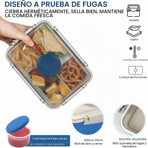 Vista 5 de Contenedores de ensalada de 64 onzas para el almuerzo, paquete de 3 cajas