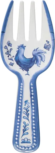 Vista 4 de UP ware Blue Rooster - Servidores de ensalada de melamina, juego de utensilios para servir, incluye tenedor y cuchara para tirar ensalada, pasta