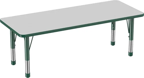 Vista 92 de FDP - Mesa rectangular para actividades escolares y aulas (24 x 36 pulgadas), patas gruesas para niños pequeños, altura ajustable de 15 a 24