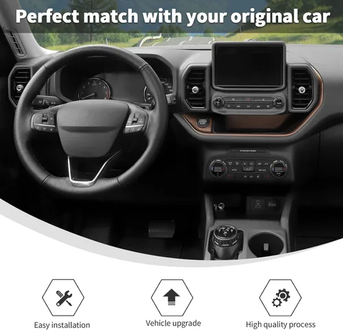 Vista 6 de Linskip Fundas de aluminio para perilla de ventilación compatibles con Ford Bronco Sport 2021-2024, kit de molduras de perilla de ventilación