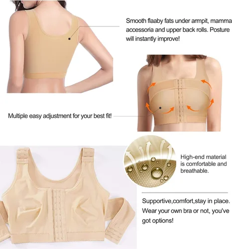 Vista 3 de BRABIC Sujetador corrector de postura poscirugía con cierre frontal para mujer