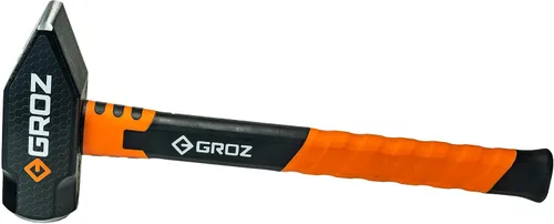 Vista 4 de Groz Martillo de cruz de herrero de 4 libras, mango de fibra de vidrio de 14 pulgadas, cabeza forjada 50-58 HRC endurecido por inducción