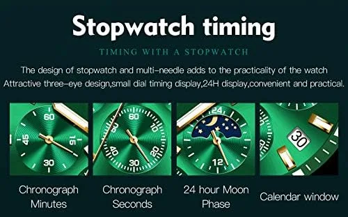 Vista 8 de OLEVS Mens Big Face Watches Stainless Steel Waterproof Date Analog Quartz Watches Fashion Business Chronograph Moon Phase Wrist Watches for Men