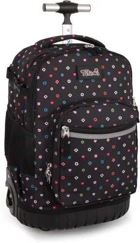 Vista 7 de Tilami Mochila con ruedas para niños de 18 pulgadas, mochila para computadora portátil, bicicleta