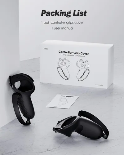 Vista 9 de SUPERUS Funda de agarre para controlador Oculus Quest 2, textura antideslizante, accesorios de realidad virtual compatibles con Meta Quest 2, funda