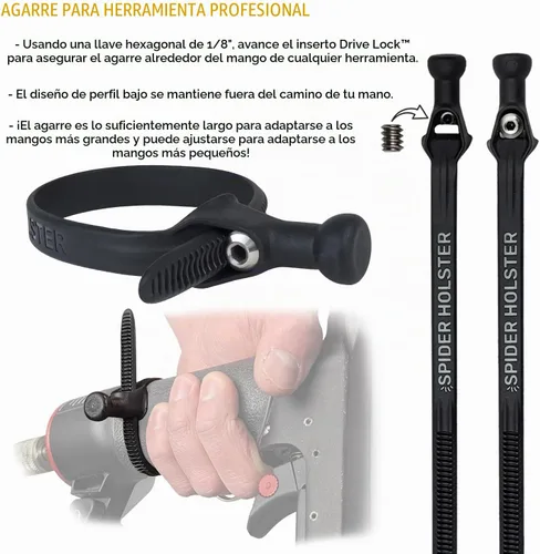 Vista 2 de Spider Funda para herramientas – Funda Pro Tool + un agarre de herramienta + un pasador de conductor – Soporte para múltiples herramientas mejorado