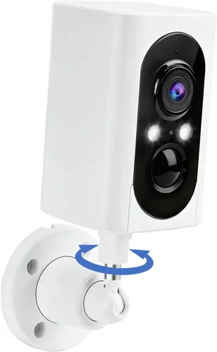 Vista 9 de Geekee Paquete de 2 cámaras de rotación panorámica de 355°, cámaras de Blanco