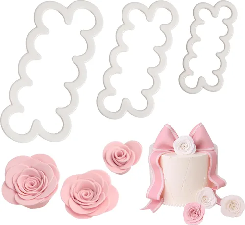 Vista 8 de KALAIEN 3 piezas El clavel más fácil de todos los tiempos cortador de pastel de flores galletas Sugarcraft Fondant decoración émbolo cortador molde