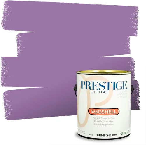 Vista 25 de PRESTIGE Pinturas de pintura interior e imprimación en uno, 1 galón, plano, combinación comparable de Sherwin Williams* Kimono Violet*