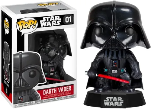Vista 2 de POP Star Wars: Figura clásica de vinilo de Darth Vader 01 Funko Pop (incluye funda protectora compatible con caja de pop box), multicolor, 3.75