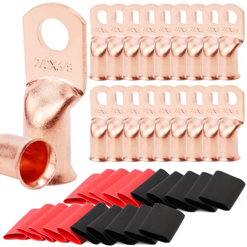 Vista 96 de TKDMR - Kit de 264 piezas de extremos de cable de batería, 132 piezas de terminales de anillo de lengüetas de cable de cobre resistentes AWG 8 6 4 2
