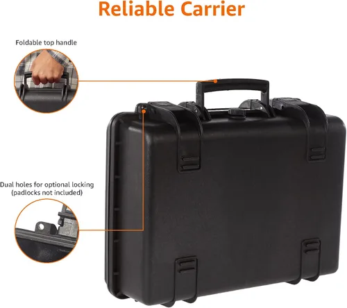 Vista 4 de Amazon Basics - Funda rígida mediana para cámara (18 x 14 x 6 pulgadas), color negro
