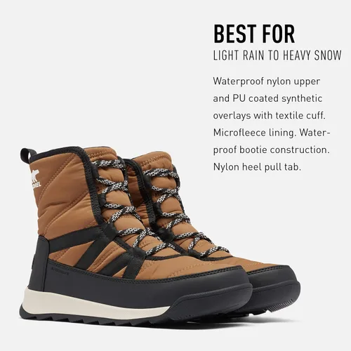 Vista 3 de SOREL Whitney Botas cortas con cordones para mujer, botas de invierno de nailon impermeables