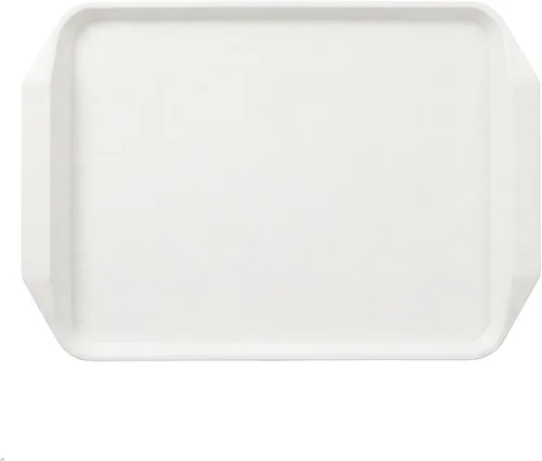 Vista 8 de Bandejas de plástico blanco para servir comida rápida, 16.9 x 12 pulgadas, juego de 4 6.9-Inch by 12-Inch, Lightweight and Durable, Easy-Clean