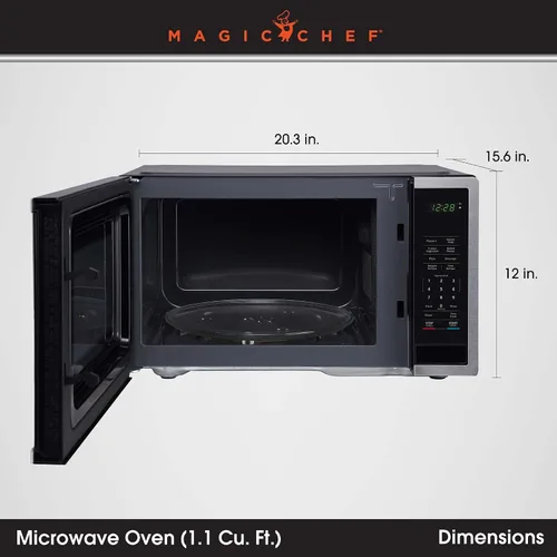 Vista 3 de Microondas de encimera de acero inoxidable con toque digital de 1.1 pies cúbicos