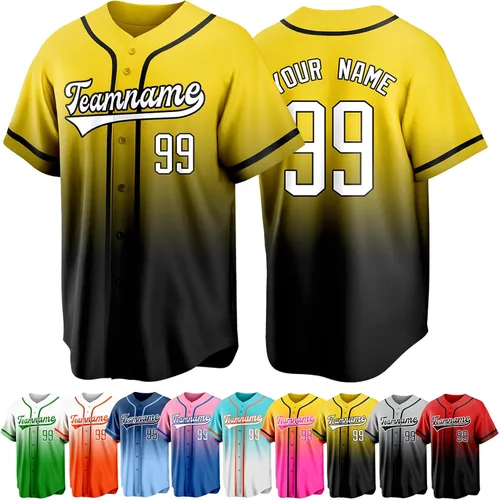 Vista 16 de Custom Baseball Jersey Personalized Short Sleeve Team Sport Uniform Baseball Shirt for Men Women Youth Boy
