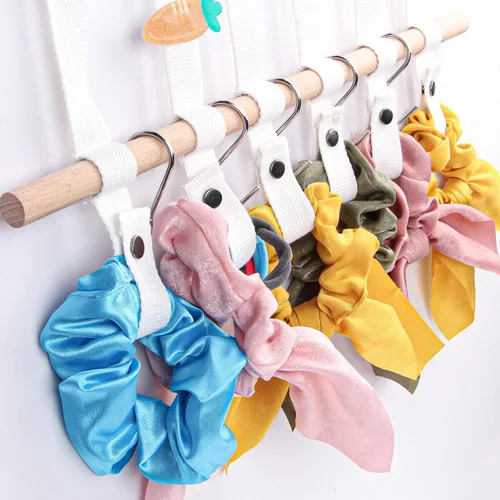 Vista 6 de SYGY Soporte para moño, organizador para lazos para el cabello, clips, corbatas, diademas y accesorios, decoración para colgar en la pared