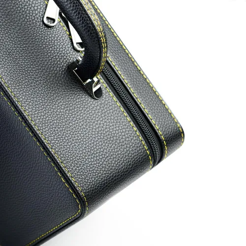 Vista 5 de Oirlv Joyero de viaje de cuero negro Caja de almacenamiento de joyería