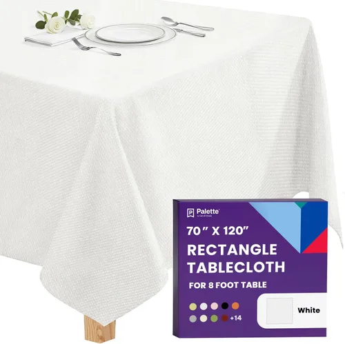 Vista 33 de Gee Di Moda - Mantel rectangular de 60 x 84 pulgadas – Mantel rectangular de poliéster lavable para mesa de 5 pies