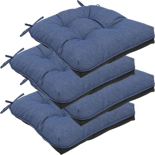 Vista 16 de RACE LEAF Cojines para sillas de comedor, paquete de 4 unidades, almohadillas de espuma viscoelástica para sillas de cocina con lazos y respaldo