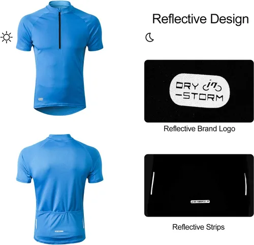 Vista 4 de INBIKE Maillots de ciclismo para hombre que absorbe la humedad, manga corta, secado rápido, camiseta de ciclismo de manga larga transpirable