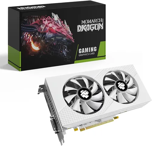 Vista 10 de MOUGOL Tarjeta gráfica AMD Radeon RX 580 8GB GDDR5 para juegos, HDMI/DP/DVI Blanco