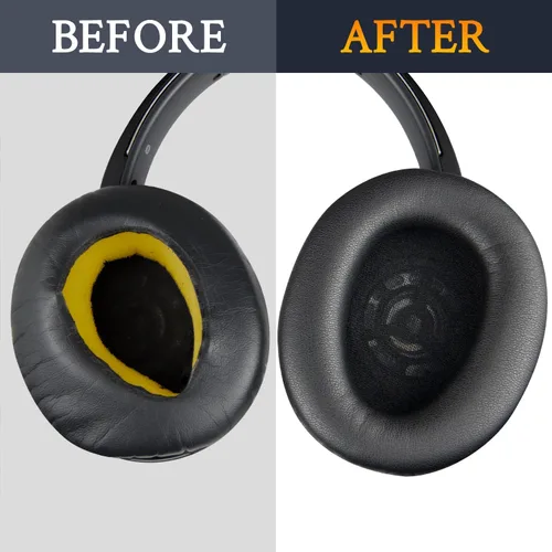 Vista 6 de SOULWIT Almohadillas para auriculares Sony WH-CH700N/MDR-ZX780/MDR-ZX770/MDR-10R, piel de proteína suave, espuma de alta densidad, color negro
