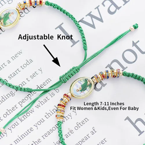 Vista 4 de BONITTER 612 PCS Virgin MarySaint BenedictSaint Jude bracelet Rosary Handmade Red Knot String Bracelets Luck bracelet Men Or Women As Gifts and Used