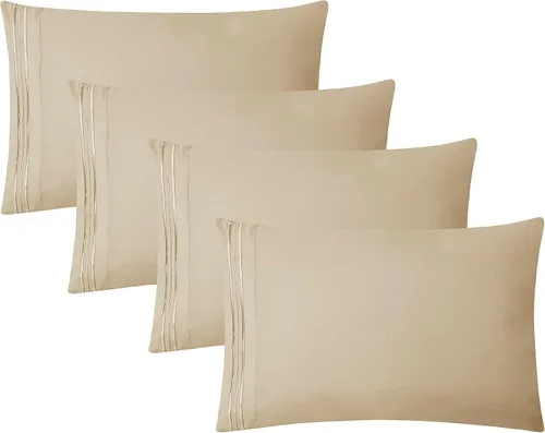 Vista 64 de Clara Clark Fundas de almohada de tamaño estándar – Funda de almohada ultra suave, fundas de almohada de microfibra ligera tamaño Queen – Juego de 2