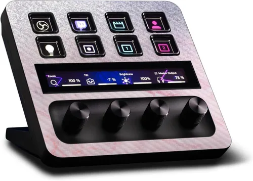 Vista 9 de MightySkins - Piel de fibra de carbono compatible con Elgato Stream Deck + madera gris Acabado de fibra de carbono texturizado protector