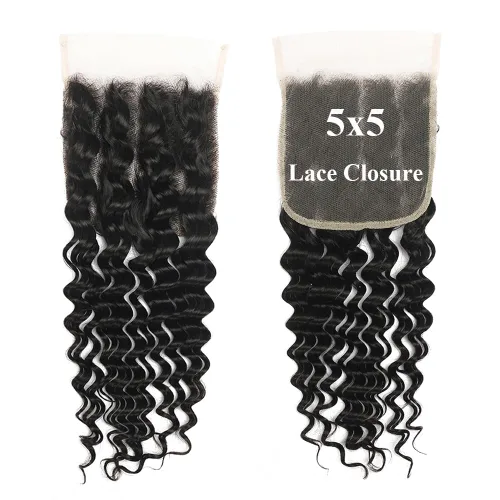 Vista 7 de Peluca de cabello humano con cierre de encaje HD transparente de 5 x 5, onda corporal 12A, cabello virgen brasileño, cierre libre, pre-despuntada