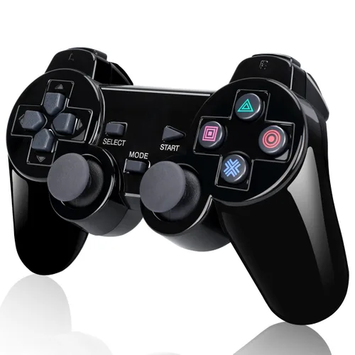 Vista 2 de BLUE LAKE Performance Controlador inalámbrico Gamepad Twin Shock para PS2 Playstation2 (negro azabache)