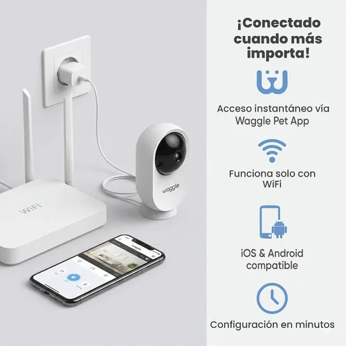 Vista 5 de Waggle Mini cámara RV – Cámara de seguridad inalámbrica HD de 1080p para caravanas – Tarjeta SD integrada (128 GB), audio bidireccional, visión