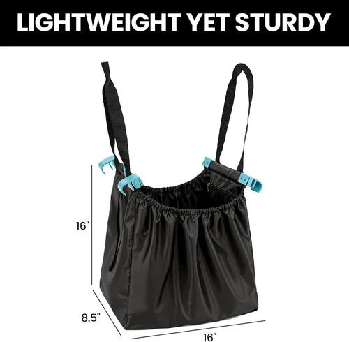 Vista 2 de Handy Sandy Paquete de 3 bolsas de compras reutilizables, bolsas resistentes para carrito de comestibles con clip universal, bolsas plegables